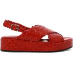 Sandales plates Pons quintana rouges en cuir Pointure 38 look fashion pour femme 