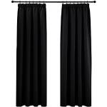 Rideaux prêt-à-poser noirs en polyester occultants 140x200 pour enfant 