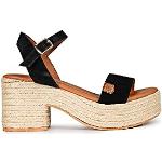 Sandales compensées Popa noires Pointure 38 avec un talon entre 7 et 9cm look fashion pour femme 