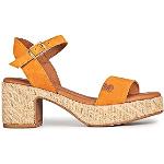 Sandales compensées Popa orange Pointure 39 avec un talon entre 7 et 9cm look fashion pour femme 