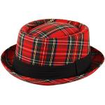 Chapeaux Fedora rouges à carreaux Breaking Bad Heisenberg 57 cm look fashion pour homme 