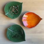 Porte-bijoux verts en céramique fait main 
