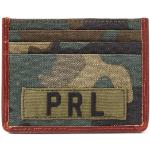 Porte-cartes en cuir de créateur Ralph Lauren Polo Ralph Lauren camouflage en cuir à motif tigres pour homme en solde 