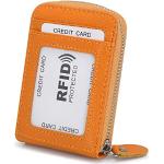 Porte-cartes bancaires argentés à rayures en cuir avec blocage RFID look fashion pour femme 