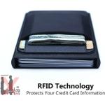 Porte-cartes gris en aluminium avec blocage RFID pour homme en promo 