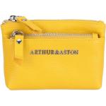 Porte-cartes en cuir Arthur & Aston jaunes en cuir de vache pour femme 