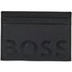 Porte-cartes en cuir de créateur HUGO BOSS BOSS noirs à logo en polyester pour homme 