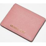 Porte-cartes bancaires de créateur Michael Kors Jet Set roses en cuir pour femme en promo 