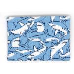 Porte-cartes bancaires bleu marine en plastique à motif requins 