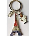 Porte-clés blancs en métal Tour Eiffel look fashion 