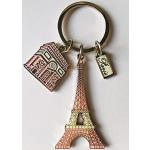 Porte-clés roses en métal Tour Eiffel look fashion 