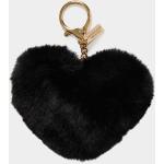 Porte-clés coeur Morgan noirs en fausse fourrure look fashion 