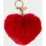 Porte-clés coeur Morgan rouges en fausse fourrure look fashion 