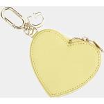 Porte-clés coeur Guess jaunes en cuir synthétique 