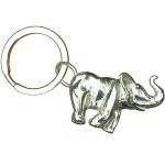 Porte-clés de fête d'anniversaire argentés à motif éléphants made in France fait main look fashion 