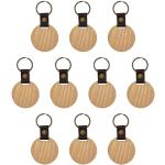 Porte-clés marron en bois en cuir personnalisés 