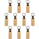 Porte-clés marron en bois en cuir personnalisés 