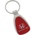 Porte-clés rouges en aluminium Honda Civic personnalisés 