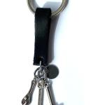 Porte-clés pour la fête des pères gris acier en cuir en cuir personnalisés 