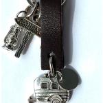 Porte-clés pour la fête des pères gris acier en cuir en cuir personnalisés 