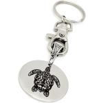Porte-clés gris acier en acier à motif tortues 