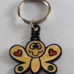 Porte-clés noirs en émail à motif papillons look vintage 