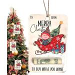 Porte-Monnaie d’Ornement de Noël - Cartes d'argent de Noël drôles,Les bénédictions du Pendentif d'arbre de Noël Peuvent être écrites au Dos des Cartes d'argent pour Un Cadeau en espèces Hifoni