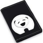 Porte-cartes bancaires noirs en cuir à motif ours look business pour homme 