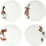 Portmeirion Home & Gifts Wrendale Lot de 4 assiettes coupées Blanc 26,7 cm
