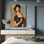 Portrait de Jeanne Hebutertane Toile Peinture par Modigliani Posters d'art célèbre et imprimés Classic Wall Art Pictures, pour la décoration de la maison sans cadre (Size : 30X40cm Unframed)
