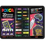 Posca, Marqueur, Set de feutres "Groovy colours" 20 pièces en boîte métallique (Multicolore)