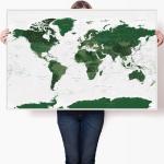 Posters verts imprimé carte du monde 