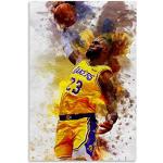 Poster de joueur de basketball LeBron James sur toile - Art mural - Impression moderne - Décoration de chambre de famille - 50 x 75 cm