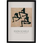 Poster Egon Schiele Komposition Dreier Männerakte, Décoration Murale Noire, Impression Encadrée Beige, Rétro Moderne, Idée Cadeau