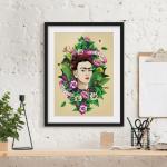 Posters marron en chêne finition mate Frida Kahlo 