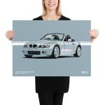 Affiches de paysage argentées en argent à motif voitures Licence BMW 