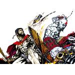 Poster Leonidas VS Sparta Kratos 300 - God of War Wall Art