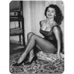 Poster rétro acteur Sophia Loren 41 en métal - Décoration murale - 30 x 40 cm