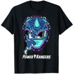 Power Rangers Blue Ranger Icon Fill Helmet Silhouette T-Shirt