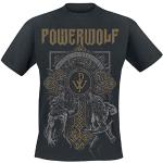 Powerwolf Wolf Cross Homme T-Shirt Manches Courtes Noir S 100% Coton Regular/Coupe Standard