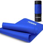 POWRX- Tapis de gymnastique (Bleu royal 183 x 60 x 1,5 cm) / tapis de yoga avec sangle + Sac de transport I tapis de sport sans phtalate I doux pour la peau