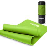 POWRX- Tapis de gymnastique (Vert 183 x 60 x 1,5 cm) / tapis de yoga avec sangle + Sac de transport I tapis de sport sans phtalate I doux pour la peau