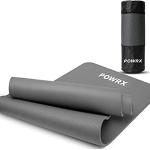 POWRX- Tapis de gymnastique (Beige 183 x 60 x 1 cm) / tapis de yoga avec sangle + sac de transport I tapis de sport sans phtalate, tapis doux pour la peau