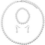 Bracelets de perles de mariage blancs à perles look fashion pour femme 