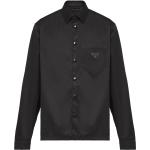 Chemises de créateur Prada noires tencel à manches longues bio à manches longues pour homme 