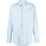 Chemises de créateur Prada bleues à manches longues à manches longues classiques pour homme 