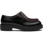 Chaussures de créateur Prada noires en cuir en cuir à bouts ronds à lacets pour homme 
