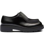 Chaussures de créateur Prada noires en cuir en cuir à bouts ronds à lacets pour homme 
