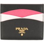 Porte-cartes en cuir de créateur Prada noirs en cuir pour femme 