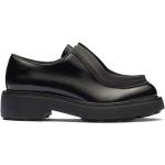Chaussures de créateur Prada noires en cuir en cuir à bouts ronds à lacets Pointure 41 pour femme 